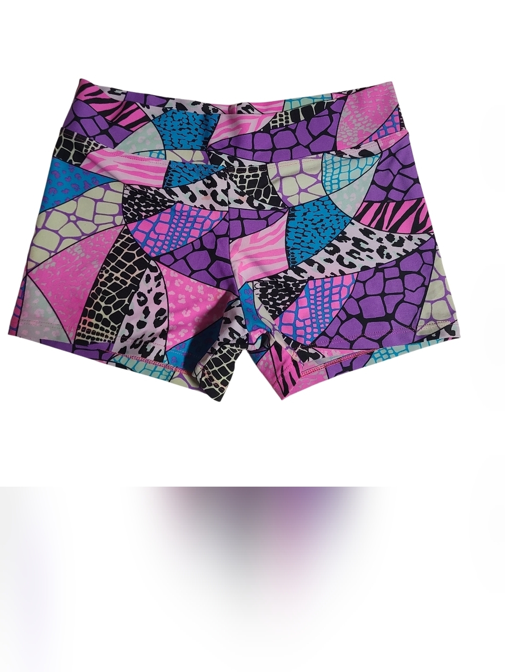Women's Athletic Shorts in Purple & Pink Abstract Print